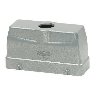 Walther Tüllengehäuse P712224 B24 | Steckergehäuse rechteckig 65mm | 1x M25 | Aluminium | Querbügel | IP65