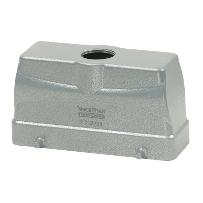 Walther Tüllengehäuse P712224 B24 | Steckergehäuse rechteckig 65mm | 1x M25 | Aluminium | Querbügel | IP65