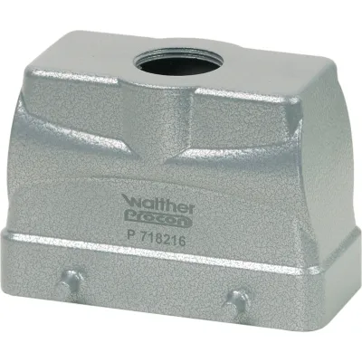 Walther Tüllengehäuse B16 | P718216 | rechteckig | 65mm | 1x M25 oben | Aluminium | IP65 | grau | Querbügel