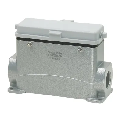 Walther Werke Sockelgehäuse P711224MS | B24 | 68mm | Alu pulverbeschichtet | Klappdeckel | 1xM25 | IP65