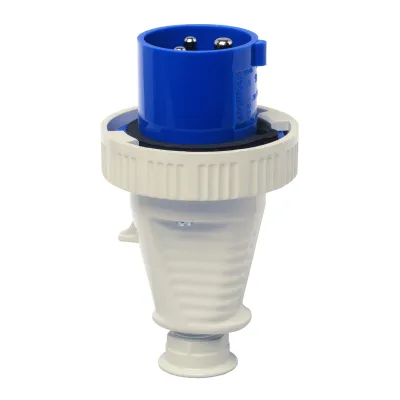 WALTHER CEE-Stecker 219309 | 16A 3-polig 400V 9h IP67 | Schraubklemme | Kunststoff | Trompetenverschraubung | rot