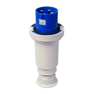 WALTHER CEE-Stecker 269409 | 63A 4-polig | IP67 | 230V 9h | Schraubklemme | Trompetenverschraubung | blau