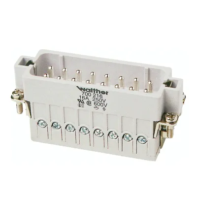Walther Stifteinsatz A16 700216 | 16-polig | Schraubanschluss | 16A | 250V | Thermoplast | Silberkontakte