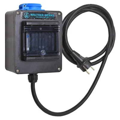 WALTHER Stromzähler-Leitung UniBox 64Z0010 | 16A | MID geeicht | IP44 | 1,5m Gummikabel | tragbar | LS-Schalter