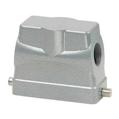 WALTHER Tüllengehäuse P728740 | B16 | Aluminium Druckguss | 1x M32 seitlich | Längsbügel | IP65 | 76mm hoch | grau