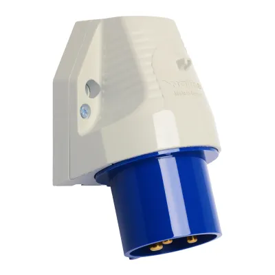 WALTHER Wandgerätestecker 630306 | CEE-Stecker 32A 3-polig 230V 6h IP44 | Schraubklemme | blau | PA6-Kunststoff