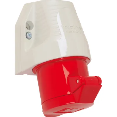 Walther Wandsteckdose 110406 | CEE 16A 4-polig 400V 6h IP44 | Aufputz | Außenbefestigung | Kabeleinführung oben