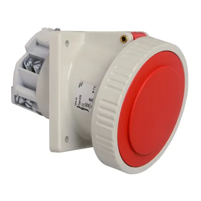 WALTHER CEE-Anbaudose 579P | 125A 5-polig | 400V 6h | IP67 | schräg | PA6 Kunststoff | abgewinkelt | rot
