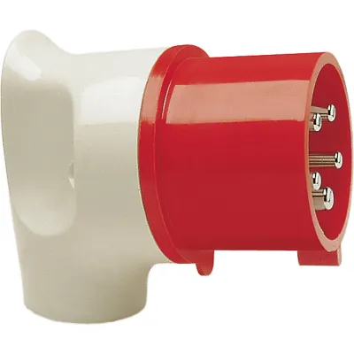 Walther MONDO Winkelstecker 236 | CEE-Stecker 5-polig 32A 400V 6h | IP44 | Schraubklemme | abgewinkelt | rot RAL 7035