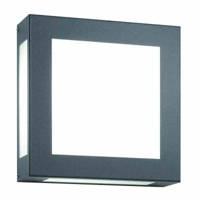 CMD Wandleuchte 62 Außenleuchte | 2-flammig E27 | Edelstahl anthrazit pulverbeschichtet | Opalglas | IP44 | 28x28x9,5 cm
