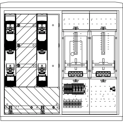 Elsta Mosdorfer Wandlerschrank WS822L.N4.C1101 | Zähler-Komplettschrank | 250A | IP44 | 1115x1065x322mm | grau