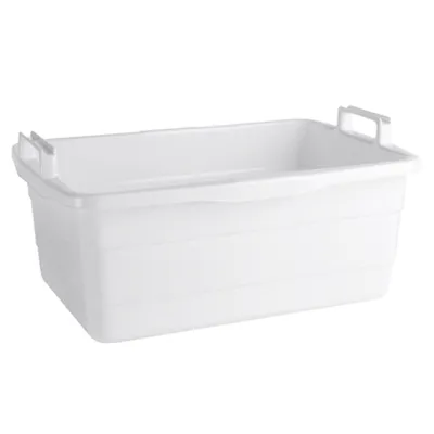 Lockweiler Wanne 4009292109015 | Wäschewanne 45l | eckig | Kunststoff (PE) | 62x43x25cm | hochstehende Griffe | weiß