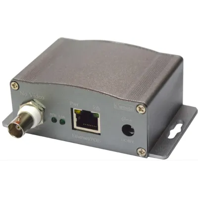 Wantec Adapter 2wIP-E-C-BC 5802 | BNC Clientseite | Netzwerk über Koax/2-Draht | PoE bis 38W | bis 1500m Reichweite