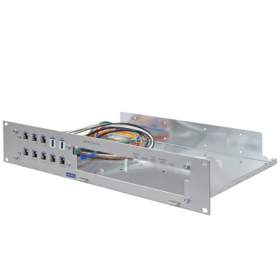 Wantec Montagewinkel 19" 2HE 2093 | FritzBox 7590 AX V2 Aufrüstsatz | Rackeinbau | Stahl | 482,6x88,1x303 mm