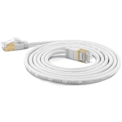 Wantec Patchkabel SSTP Cat7 7119 | Cat6a Stecker | 2m | rund extra dünn Ø4mm | 600MHz | RJ45 vergoldet | weiß
