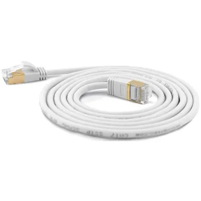 Wantec Patchkabel SSTP Cat7 7121 | Cat6a Stecker | 5m Länge | extra dünn Ø4mm | 600MHz | weiß