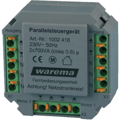 Warema Sonnen Parallelsteuergerät UP 1002418 | 230V Relais | 2 Motoren | Zentraleingang | Unterputz | 3A