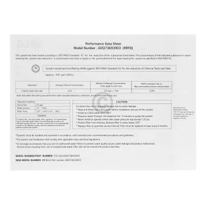 Wasserfilter extern LG ADQ73693903 FSS-002 für Kühlschrank SideBySide