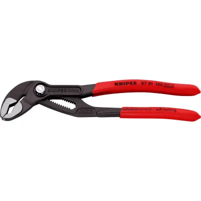 KNIPEX Wasserpumpenzange Cobra 87 01 180 | 180 mm | Knopfdruck-Einstellung | rot | gehärtete Zähne