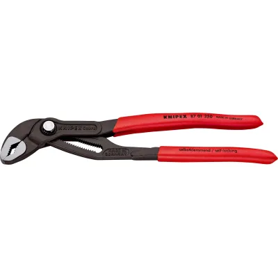 KNIPEX Cobra Wasserpumpenzange 250 mm | selbstklemmend | Feinverstellung | rutschfest | Chrom-Vanadium-Stahl