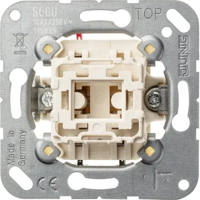 JUNG Wippschalter Universal 506U | Wechselschalter Unterputz IP20 | 10AX 250V | LED | Federklemmen | halogenfrei
