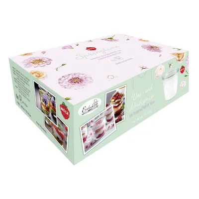 Weck-Glas Sturzform 290 ml | 6er Karton 'Frühlingserwachen' | Glasdeckel 80 mm | Vorratsglas | transparent