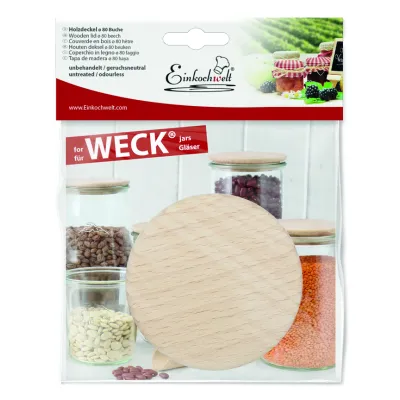 Weck Holzdeckel 80mm Buche