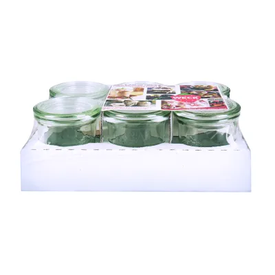 WECK Mini-Sturzglas 140ml | Sturzglas RR 60 | 6er Tray | Glasdeckel | spülmaschinenfest | hitzebeständig bis 200°C
