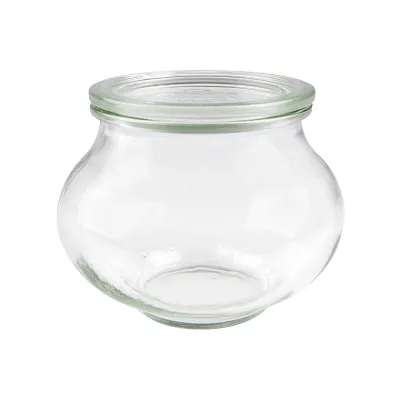 Weck Glas Schmuckform 560ml | RR 80 | Rundrandglas mit Deckel, Gummiring & Klammern | 6 Stück | spülmaschinenfest