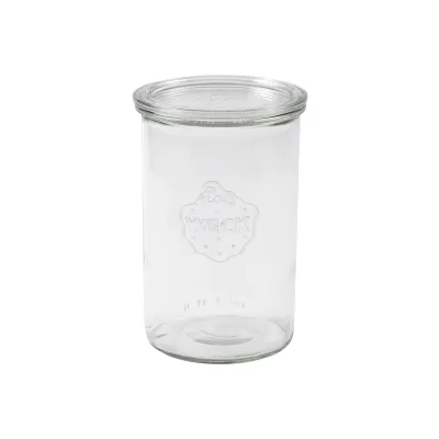 Weck Sturzglas 1050 ml | Rundrand RR100 | mit Deckel, Gummiring & Klammern | spülmaschinenfest | 6er Set Glas