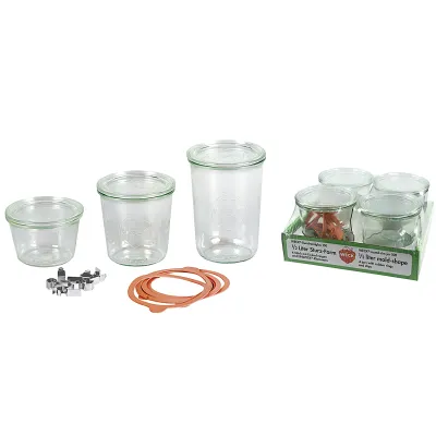 Weck Rundrand-Glas m.D. /0,75ltr. 743809 /Sturzform-4er-Tray