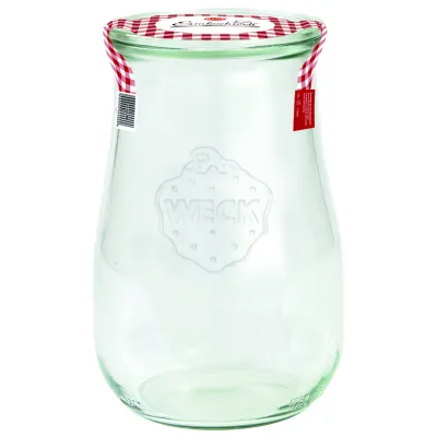 EINKOCHWELT Rundrandglas Tulpe 1750ml | Weckglas | Einkochglas | mit Deckel 100mm | Glas | spülmaschinengeeignet | klar