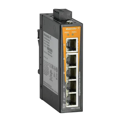 Weidmüller Netzwerk Switch IE-SW-EL05-5GT | unmanaged | 5x Gigabit RJ45 | Hutschiene | Layer 2 | IP30