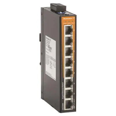 Weidmüller Netzwerk Switch IE-SW-EL08-8GT | 8x Gigabit Ethernet RJ45 | Unmanaged | Hutschiene | IP30 | Industrial