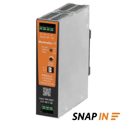 Weidmüller Gleichstromversorgung PRO ECO 3146450000 | 72W | 24V | 3A | einstellbare Ausgangsspannung | Hutschiene | IP20