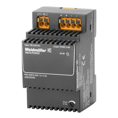 Weidmüller Schaltnetzgerät PRO INSTA 2580220000 | Netzteil 12V DC 2,6A 30W | Hutschiene | regelbar | IP20