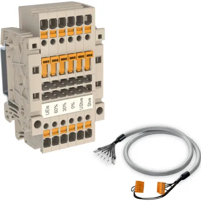 Weidmüller Trenn- und Messtrennklemme 14A-9 EEG-AAR | PUSH IN | 2,5 mm² | 16A | 400V | 12-polig | Hutschiene | beige