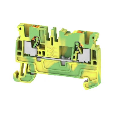 Weidmüller Schutzleiter-Reihenklemme A2C 2.5 PE 1521680000 | PUSH IN | 0,5–2,5mm² | TH35 | 800V | 2 Klemmstellen