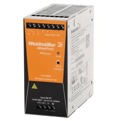 Weidmüller Schaltnetzgerät PRO MAX3 1478180000 | 240W 24V 10A | DIN-Schiene | dreiphasig | Ausgang einstellbar
