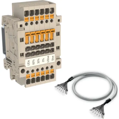 Weidmüller Trennreihenklemme 14A-9 EEG-AAR | 12 Anschlüsse | 2,5mm² | 16A | 400V | PUSH IN | Hutschiene | beige