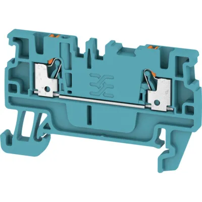 Weidmüller Durchgangs-Reihenklemme A2C 1.5 BL 1552820000 | 0,14-1,5 mm² | PUSH IN | Hutschiene TH35 | 17,5A | blau
