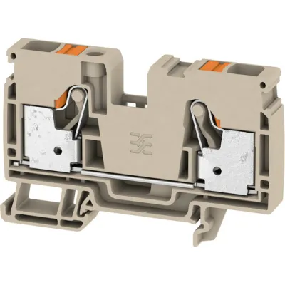 Weidmüller Durchgangs-Reihenklemme A2C 10 | 0,5-10mm² | 1 Etage | PUSH IN Technologie | Hutschiene TH35 | 57A | Beige