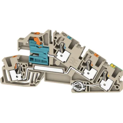 Weidmüller Installationsklemme AITB 4 BB NDT-L-PE 2669100000 | PUSH IN | 30A | 0,5–6mm² | 250V | 3-polig | TH35 | beige