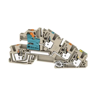 Weidmüller Installationsklemme AITB 4 BB NDT-L-PE 2669100000 | PUSH IN | 30A | 0,5–6mm² | 250V | 3-polig | TH35 | beige