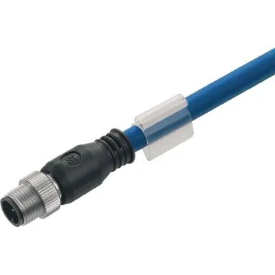 Weidmüller Bus-Leitung FBCEX PA M12 M 5M | Patchkabel Kupfer | 2-polig | 5m | IP67 | Kunststoffstecker | blau