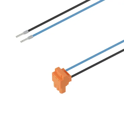 Weidmüller Netzanschlussleitung CH-SMR-00.60-ECB90 | 2-polig | 0,75 mm² | 0,6 m | 300 V | 9 A | Aderendhülse