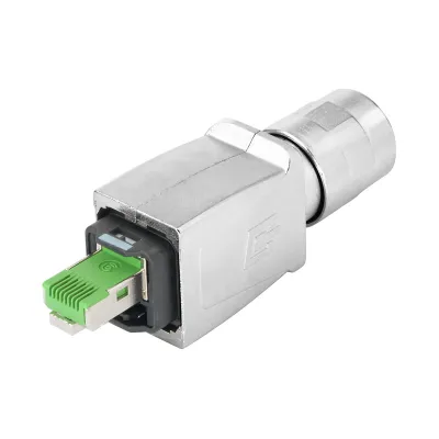 Weidmüller RJ45 Stecker IE-PS-V14M-RJ45-FH-P 1012170000 | Industrial Ethernet | Cat.6A | werkzeuglos | IP67 | Metall