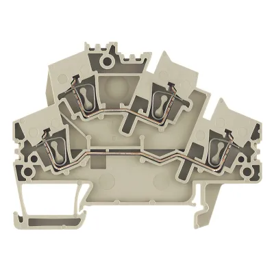 Weidmüller Doppelstock-Reihenklemme ZDK 2.5-2 | Federzuganschluss | 0,5–2,5mm² | 800V | 24A | Thermoplast | beige