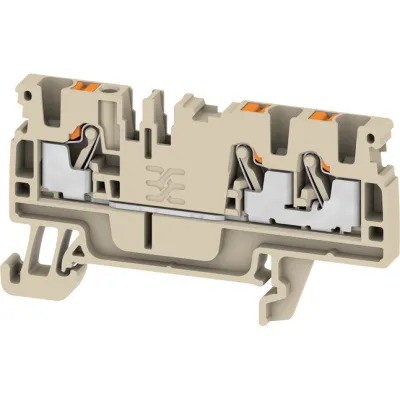 Weidmüller Reihenklemme A3C 2.5 | 1521740000 | PUSH IN | 0,5-2,5 mm² | 24A | 800V | TH35 | 3 Klemmstellen | beige