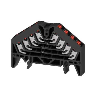 Weidmüller Durchgangs-Reihenklemme PRV 4 SW 35X7.5 RT | 4 Etagen | 0,5-1,5mm² | 10A | Hutschiene | schwarz